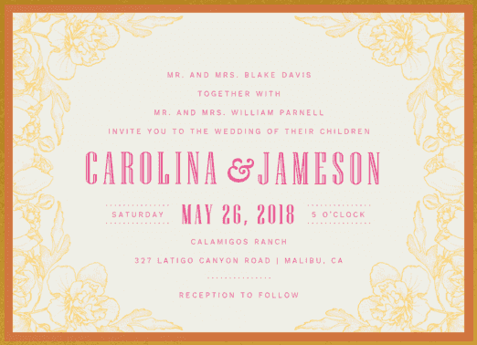 Garden Delight Wedding Invitation