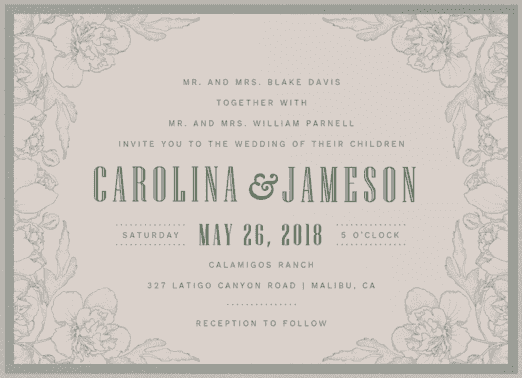 Garden Delight Wedding Invitation