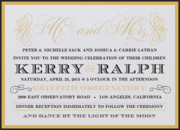 Mr. & Mrs. Glitz Wedding Invitation
