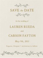 Dancing Ivy Save The Date Wedding Invitation