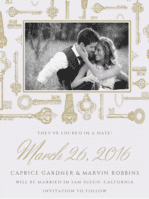Love Is The Key Save the Date Wedding Invitation