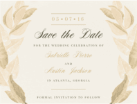Ring of Leaves Save The Date Wedding Invitation