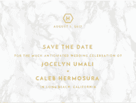 Contemporary Marble Save The Date Wedding Invitation
